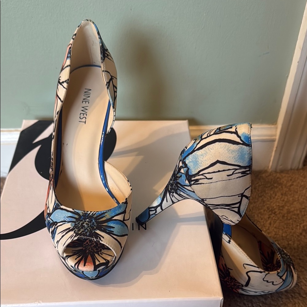 Nine West Floral Print Women's Heels - Multicolor